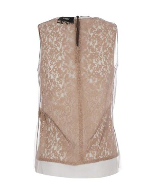 Fendi Natural Floral-Lace Top