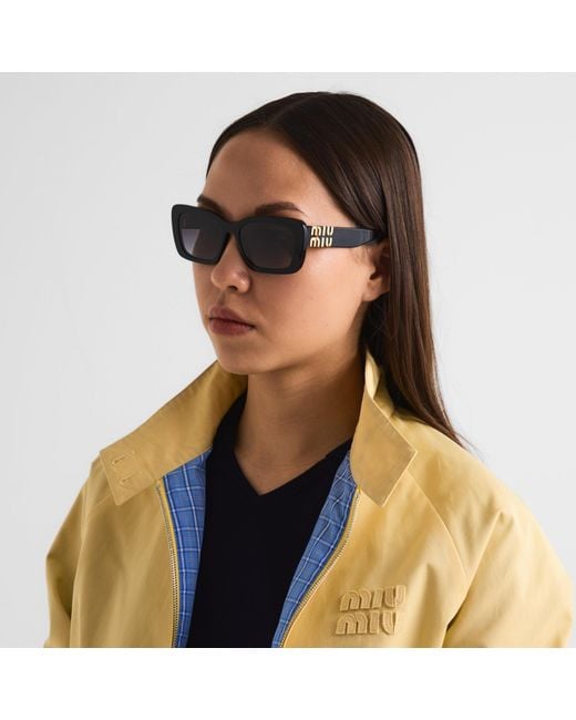 Miu Miu White Rectangular Sunglasses