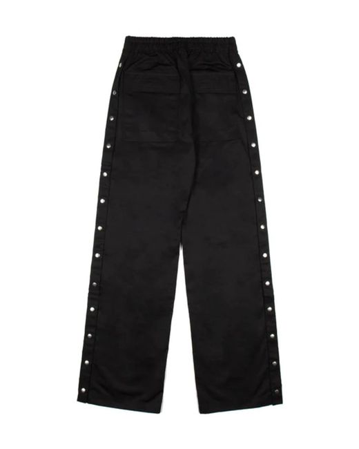 Rick Owens Black Logo-Print Drawstring Trousers for men