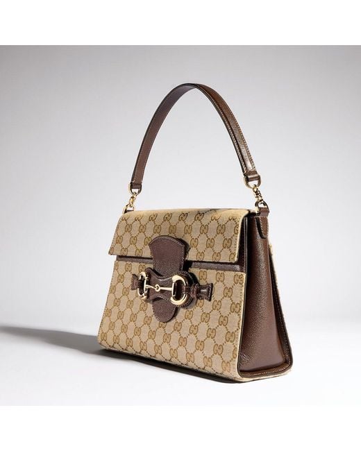 Gucci Natural Horsebit Duomo Medium Top Handle Bag