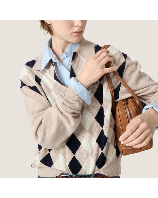 Miu Miu Natural Cashmere Polo Sweater