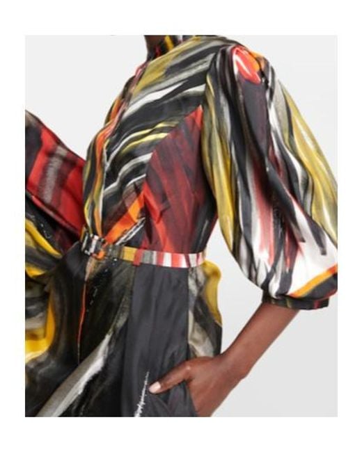 Gabriela Hearst Black Dexter Print Silk Maxi Dress