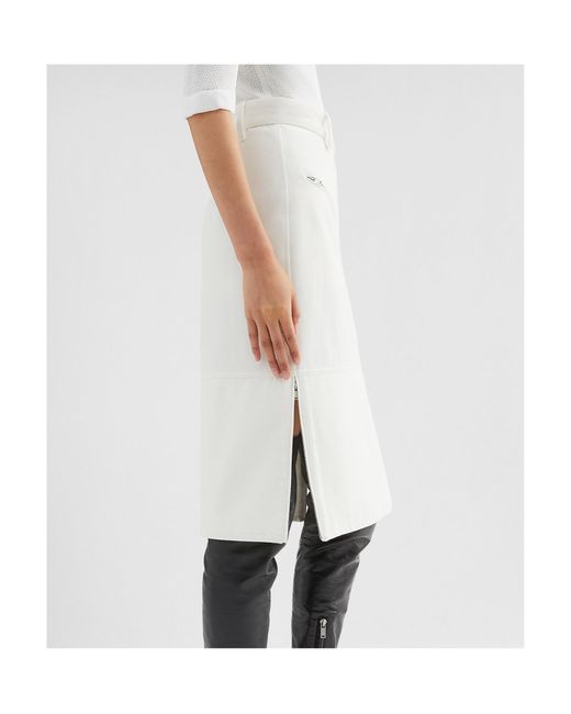 Jil Sander White High-Waist Pencil Skirt