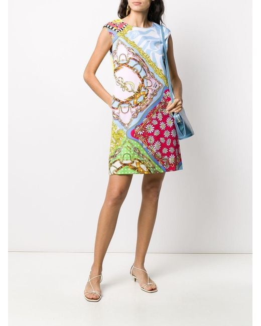 Moschino White Fantasy Printed Straight Dress