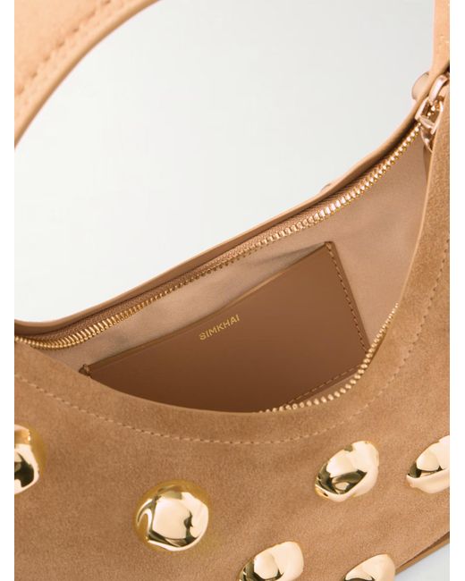 Jonathan Simkhai Brown Finn Studded Shoulder Bag
