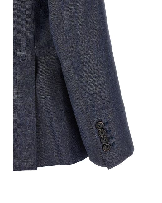 Pal Zileri Blue Single-Breasted Blazer for men