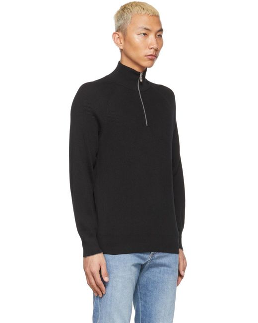 Brunello Cucinelli Black High Neck Knitted Jumper for men
