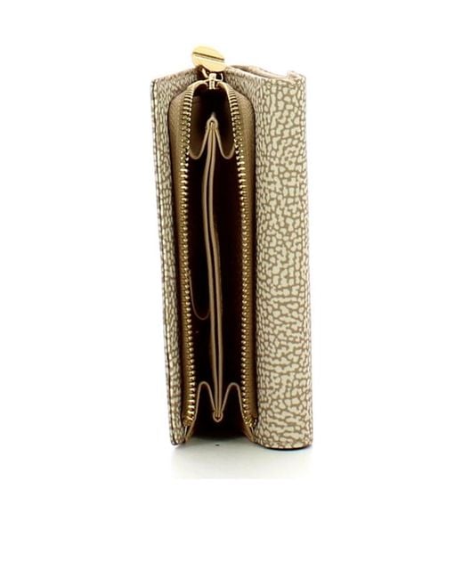 Borbonese Natural Textured Compact Wallet