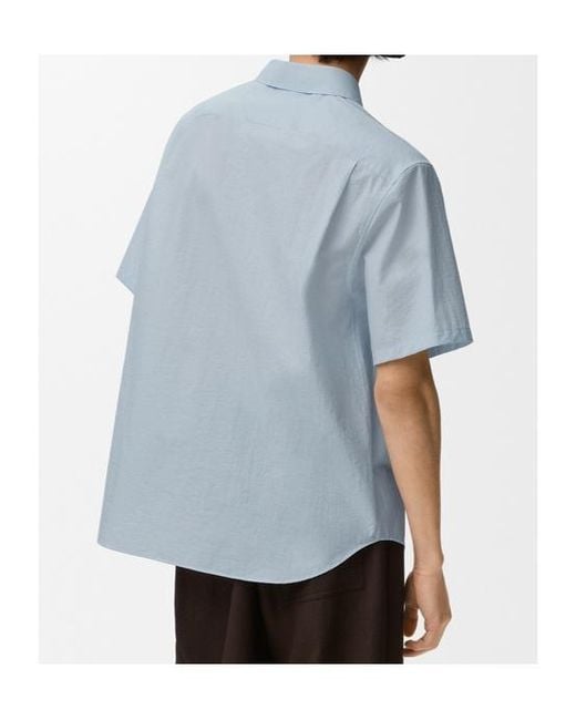 Loewe Blue Collared Long-Sleeved Shirt for men