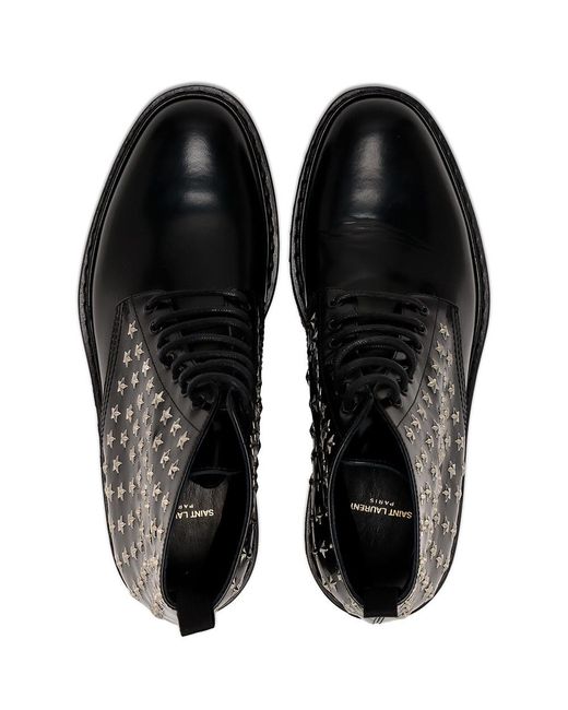 Saint Laurent Black Lacing Ankle Boots for men
