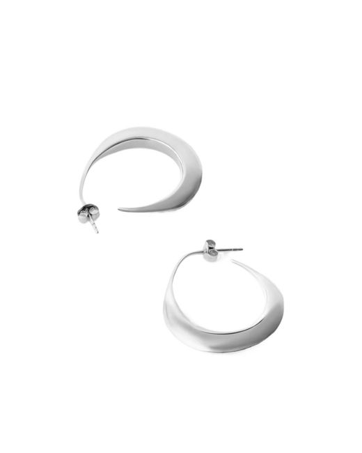 Lemaire White Hoops Drop Earrings
