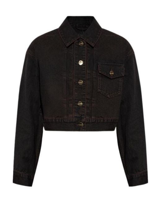AllSaints Black Collared Long-Sleeved Casual Jacket