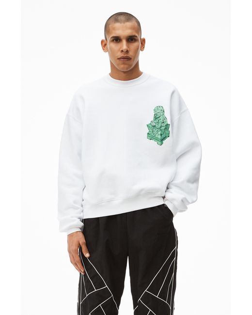 Alexander Wang White Graphic-Print Cotton Sweatshirt