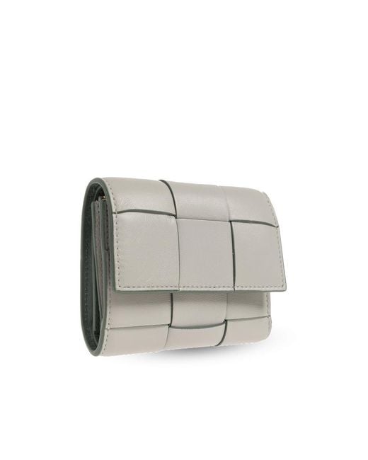 Bottega Veneta Gray Cassette Tri-Fold Zip Wallet