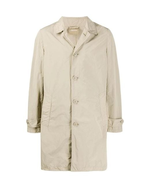Aspesi Natural Mid-Length Single Breasted Coat for men