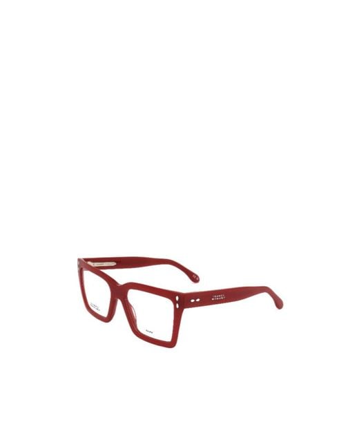 Isabel Marant Red Full-Rimmed Glasses (With Non-Prescription Lenses)