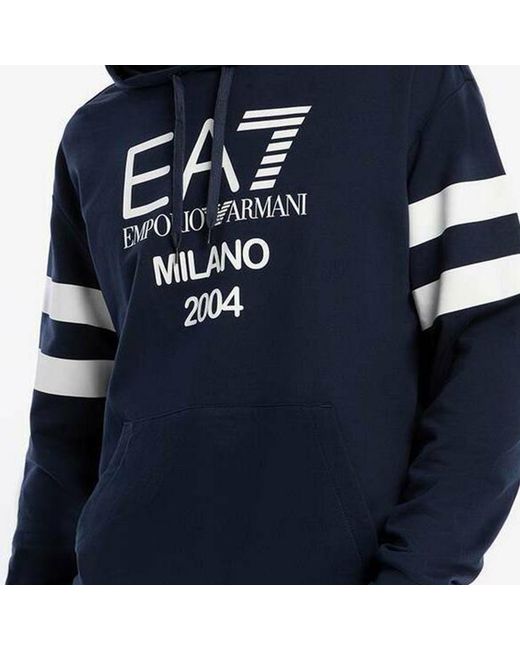 EA7 Blue Logo Pattern Sweater for men