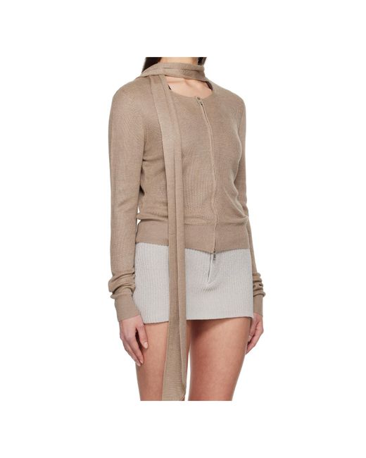 AYA MUSE Natural Ribbed Knitted Jacket
