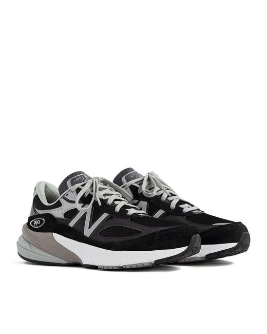 New Balance Black 990V6 Lace-Up Sneakers for men