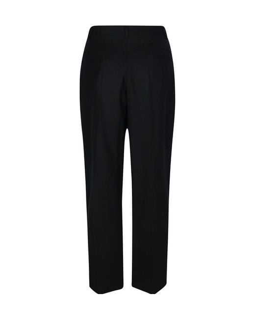 Victoria Beckham Black High Waist Pleated Trousers
