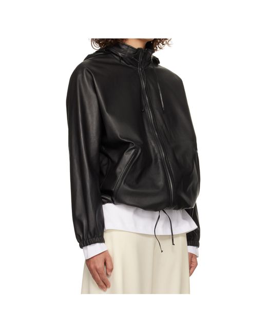 The Row Black Long Sleeve Leather Jacket