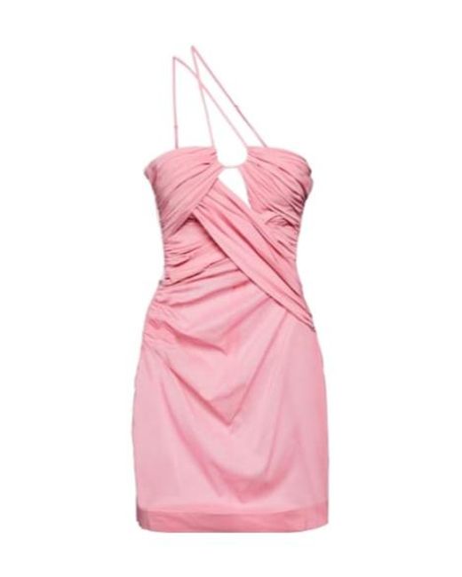 Nensi Dojaka Pink Draped One-Shoulder Minidress