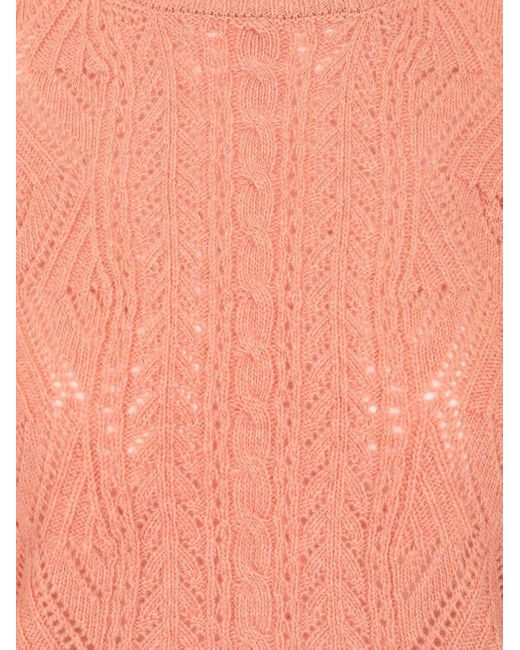 Etro Pink Long-Sleeved Crewneck Knitted Jumper