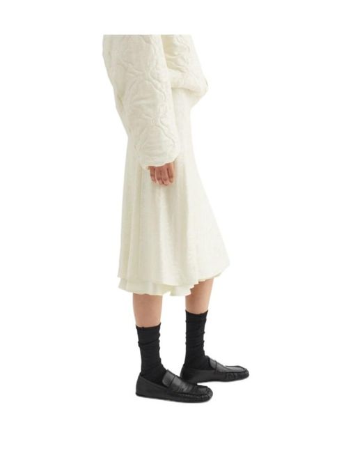 Jil Sander White Jacquard Skirt