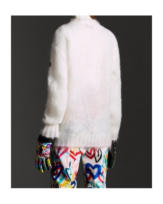 Moncler White Love Details Wool Pullover