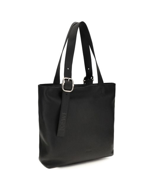 Loewe Black Loop Leather Tote Bag for men