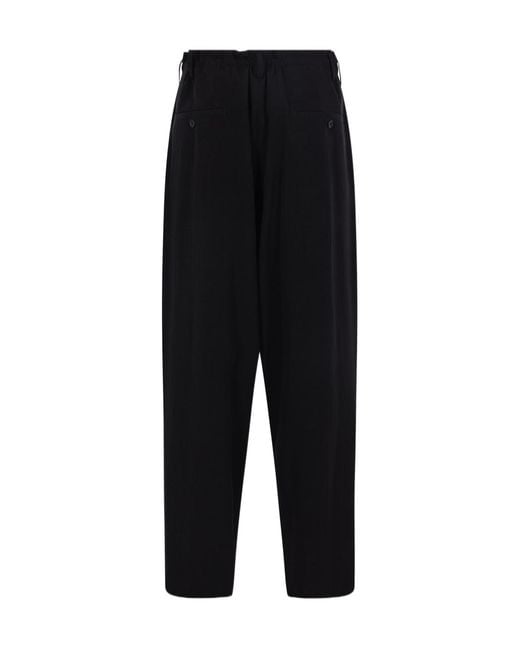 Yohji Yamamoto Black Pleated Trousers for men