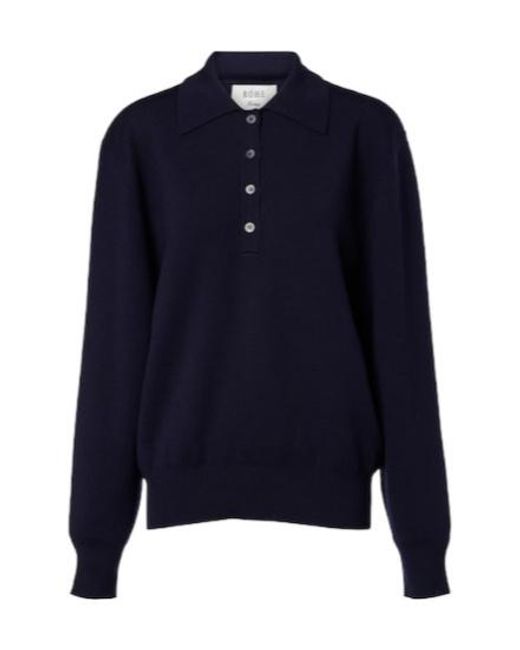 Rohe Blue Wool Polo Sweater