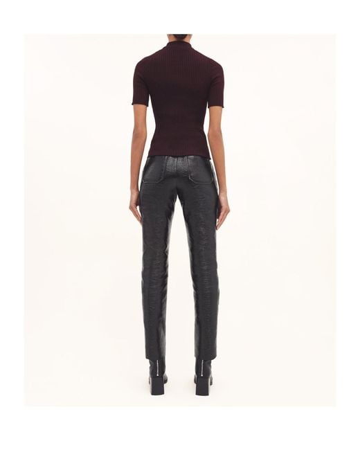 Courreges Purple Reedition Ribbed-Knit Short-Sleeve Sweater