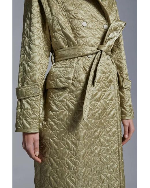 Moncler Green Samare Belted Quilted Coat