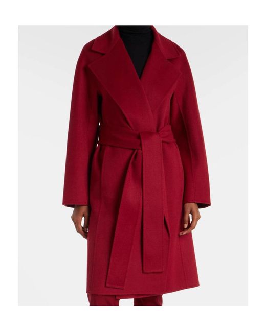 Joseph Red Costa Double-Faced Long-Sleeved Coat