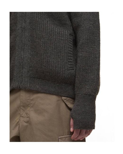 Barbour Black Zip-Fastening Ribbed-Knit Cardigan for men