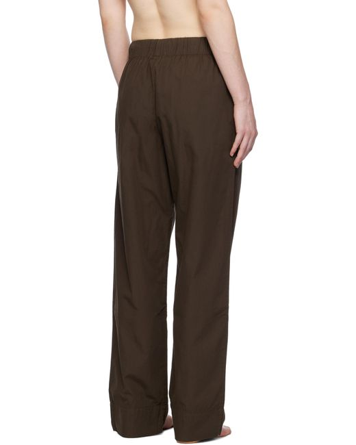 Tekla Brown Relaxed Tie-Waist Pants