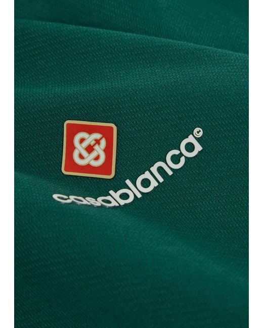 Casablanca Green Hooded Zip-Through Cotton Sweatshirt for men