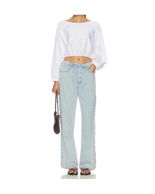 Rag & Bone Blue Phoebe Drawstring Jeans