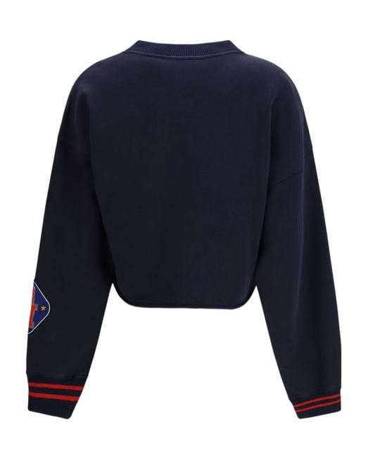 Off-White c/o Virgil Abloh Blue Royal Patch Crop Sweatshirt