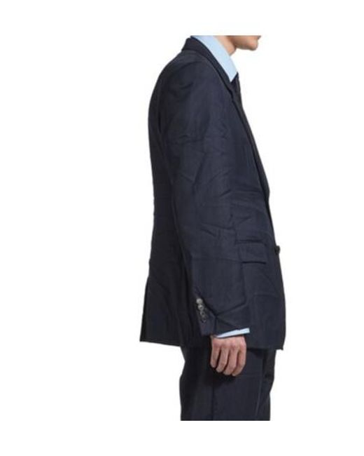 Balenciaga Blue Striped Button-Up Blazer for men