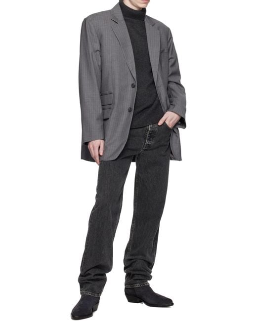 Helmut Lang Gray Single-Breasted Tailored Blazer for men