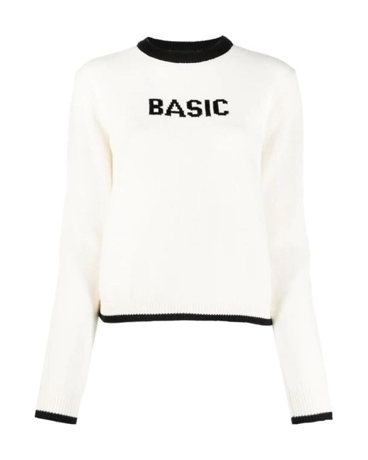 Gcds White Basic Patterned-Jacquard Jumper