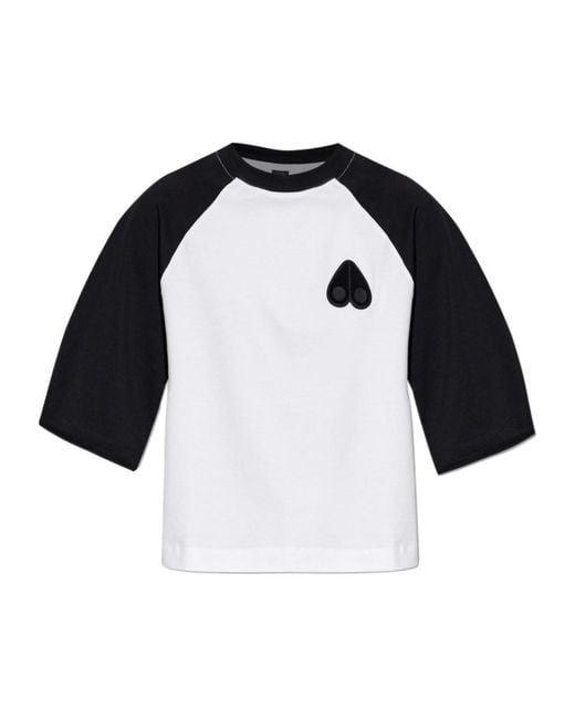 Moose Knuckles Black Logo Patch Oversized T-Shirt
