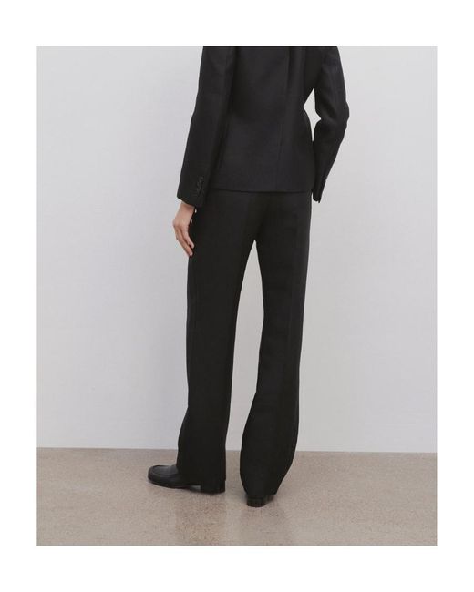The Row Black Hector Straight-Leg Trousers