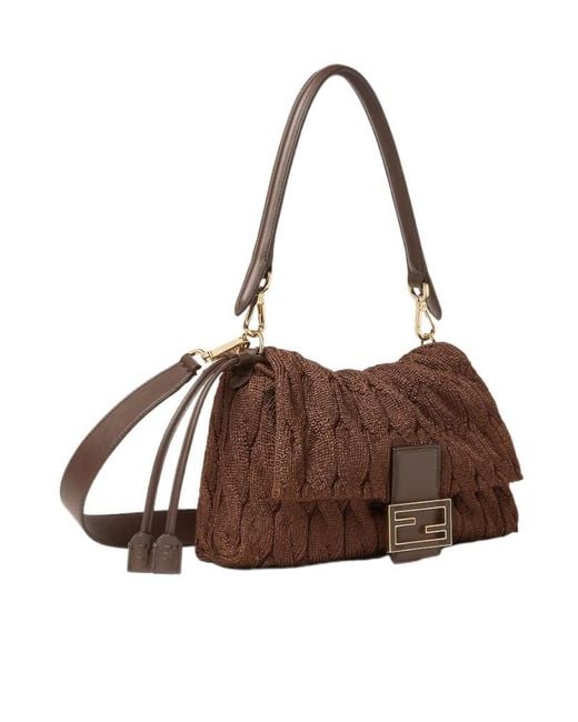 Fendi Brown Medium Mamma Baguette Shoulder Bag