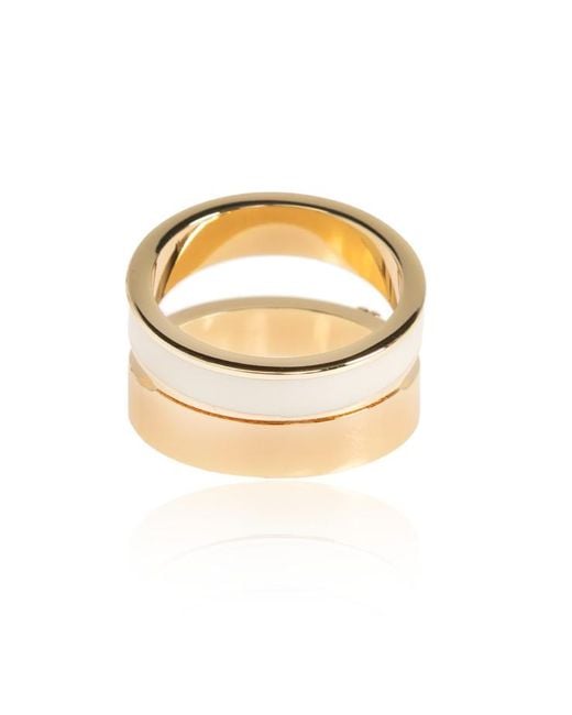 Tory Burch White Signature Ring