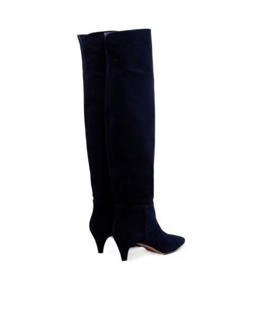 Gianvito Rossi Blue Suede Knee-High Boots