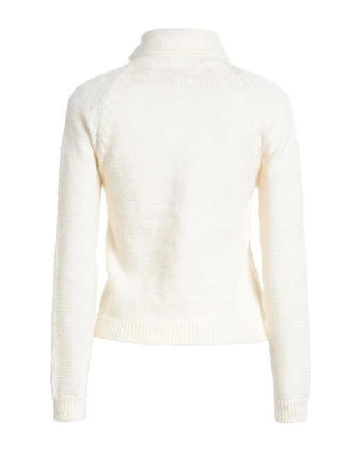 Maison Margiela White Solid Wool Long-Sleeve Coat