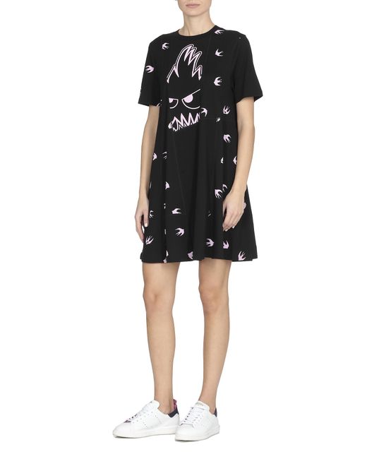 McQ Alexander McQueen Black Swallow Monster T-Shirt Dress